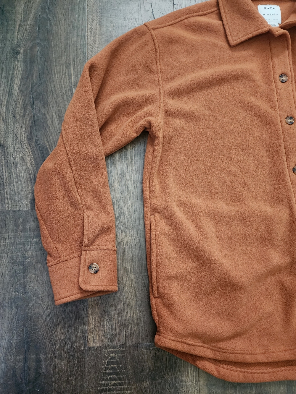 RVCA Men’s Rust Orange Polar Birdie Shacket Button-Front Casual Shirt Jacket - Picture 2 of 7